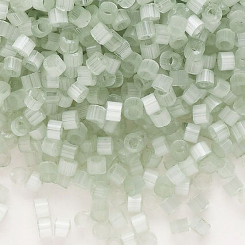 #11 Delica Seed Beads, Satin Silk Pale Moss Green, DB829-TB, Approx 1440 Beads, 1 two inch tube, 7.2 grams