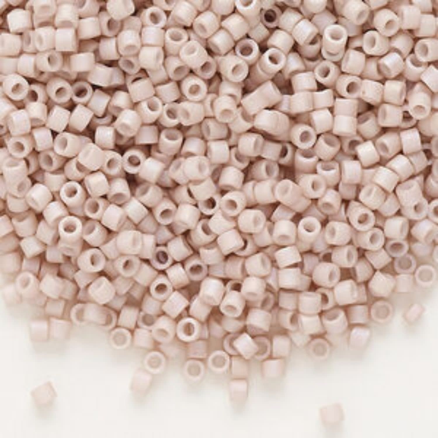 #11 Delica Seed Beads, Matte Opaque Pink Champagne Ab/Rainbow, DB1525-TB, Approx 1440 Beads, 1 two inch tube, 7.2 grams