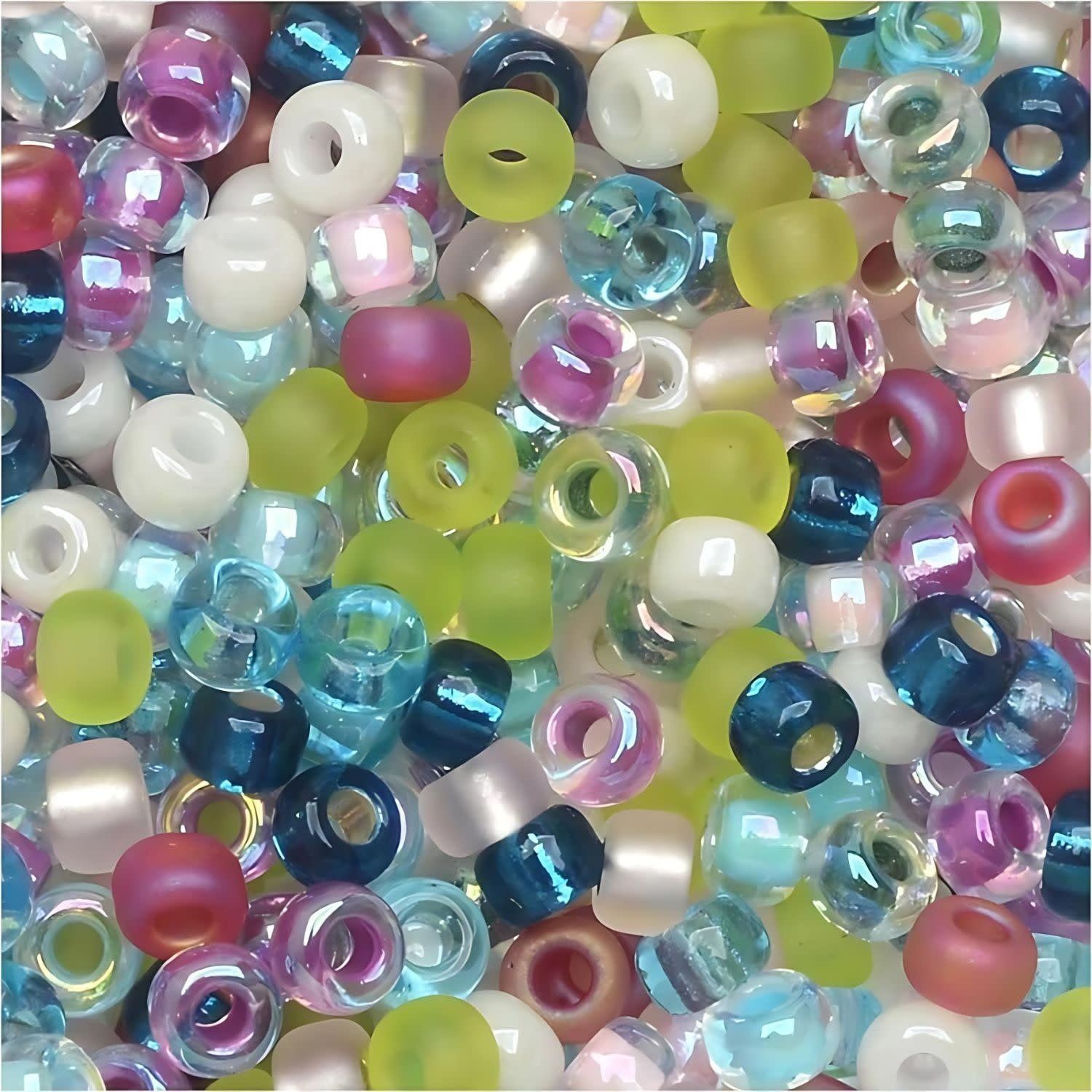 #8 Miyuki Seed Beads - Mix Spring Flowers, 8-9MIX15-TB, Approx 858 Beads/22 Grams, 1 five inch tube