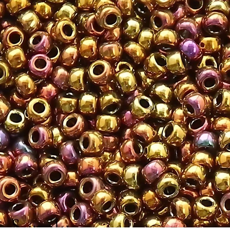 #8 Miyuki Seed Beads - Metallic Gold Iris, 8-9462-TB, Approx 858 Beads/22 Grams, 1 five inch tube