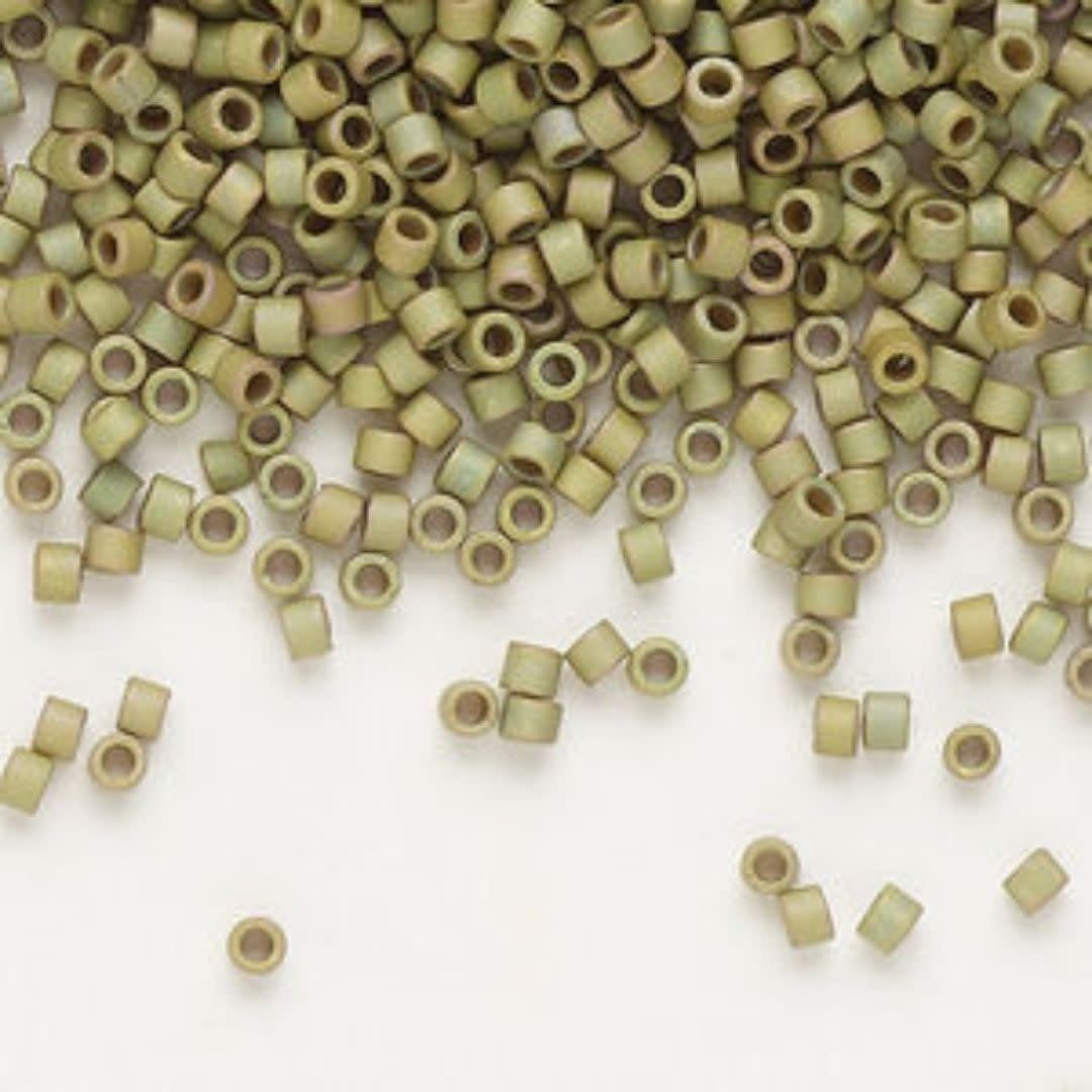 #11 Delica Seed Beads, Matte Opaque Luster Yellow Grey, DB372-TB, Approx 1440 Beads, 1 two inch tube, 7.2 grams
