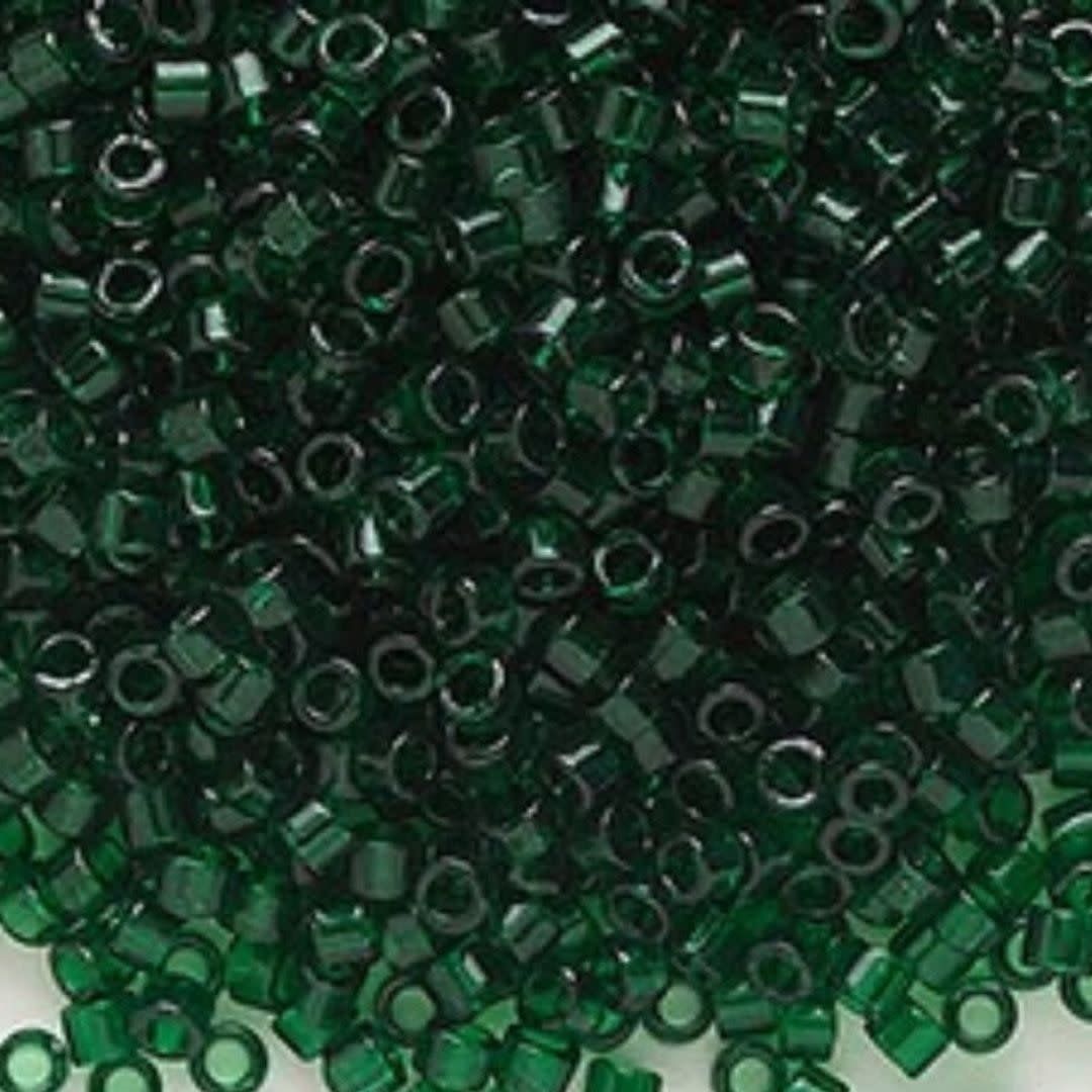 #11 Delica Seed Beads, Transparent Emerald Green, DB713-TB, Approx 1440 Beads, 1 two inch tube, 7.2 grams