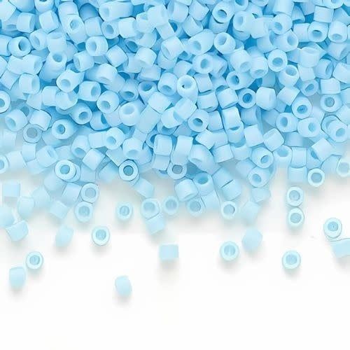 #11 Delica Seed Beads, Matte Opaque Sky Blue Ab/Rainbow, DB879-TB, Approx 1440 Beads, 1 two inch tube, 7.2 grams