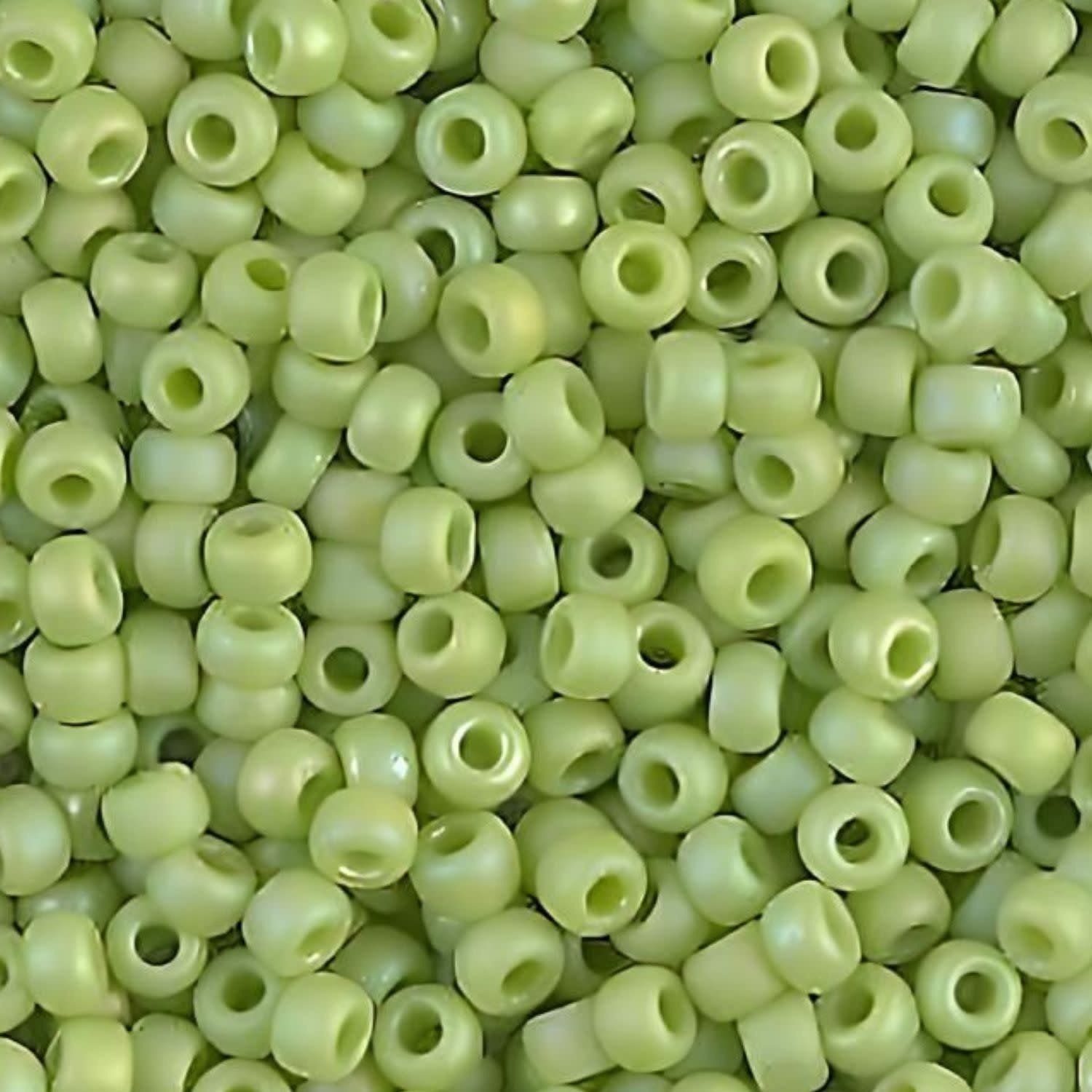 #8 Miyuki Seed Beads - Matte Opaque Chartreuse Rainbow/AB, 8-9416FR-TB, Approx 858 Beads/22 Grams, 1 five inch tube