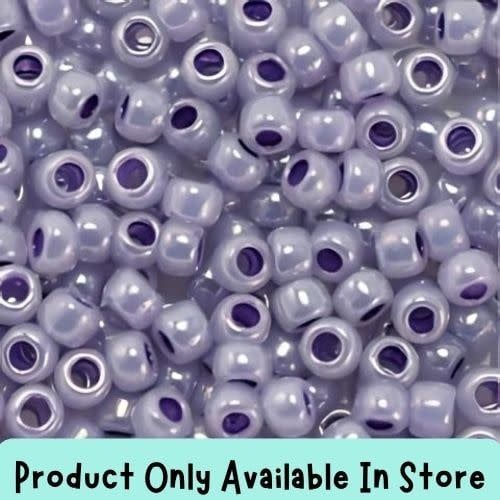 #8 Toho Seed Beads, Ceylon Gladiola Lilac, 3x3mm, 19 Grams/0.67oz, in store only