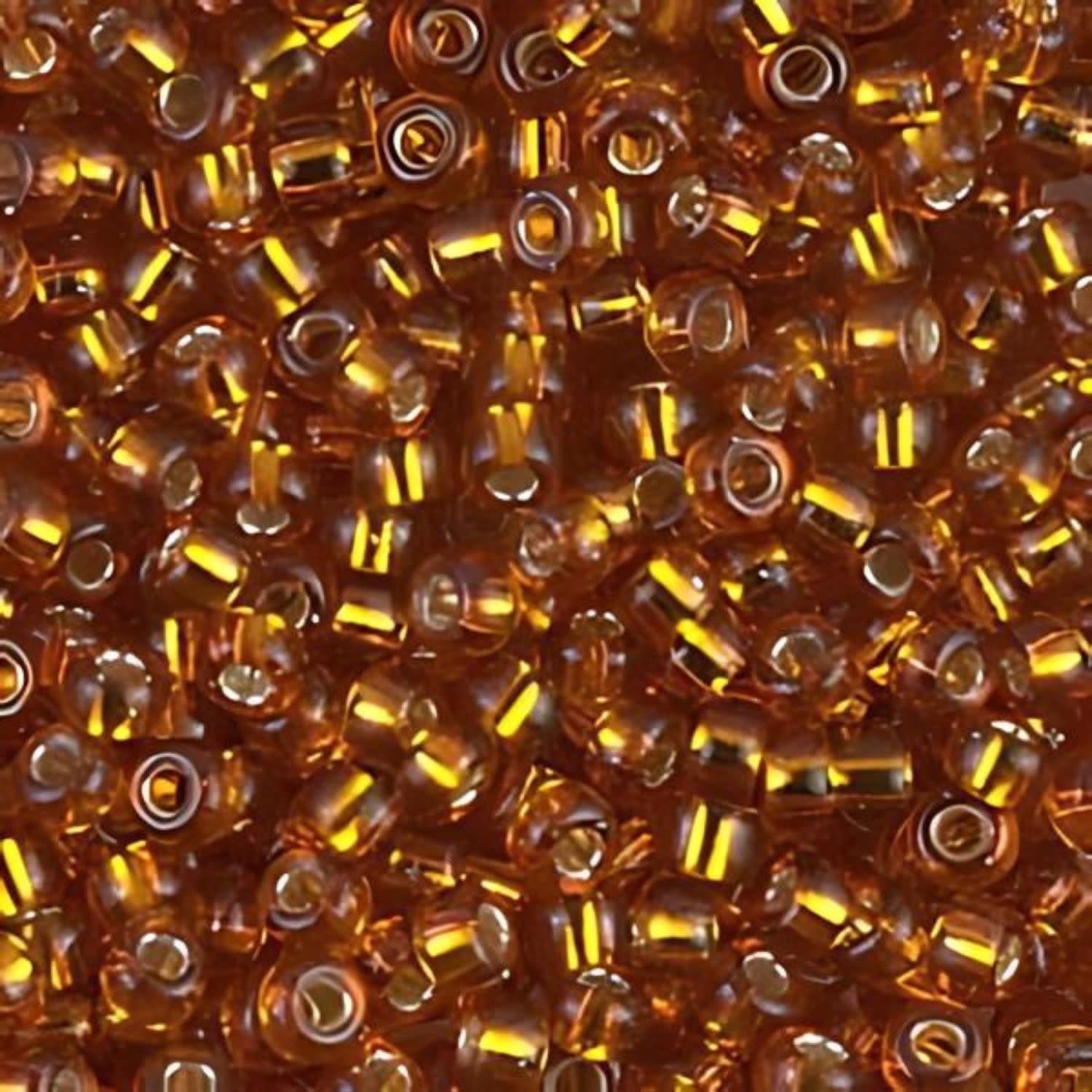 #8 Miyuki Seed Beads - Silver Lined Topaz, 8-92422-TB, Approx 858 Beads/22 Grams, 1 five inch tube