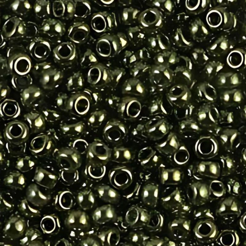 #8 Miyuki Seed Beads - Metallic Olive Green, 8-9459-TB, Approx 858 Beads/22 Grams, 1 five inch tube