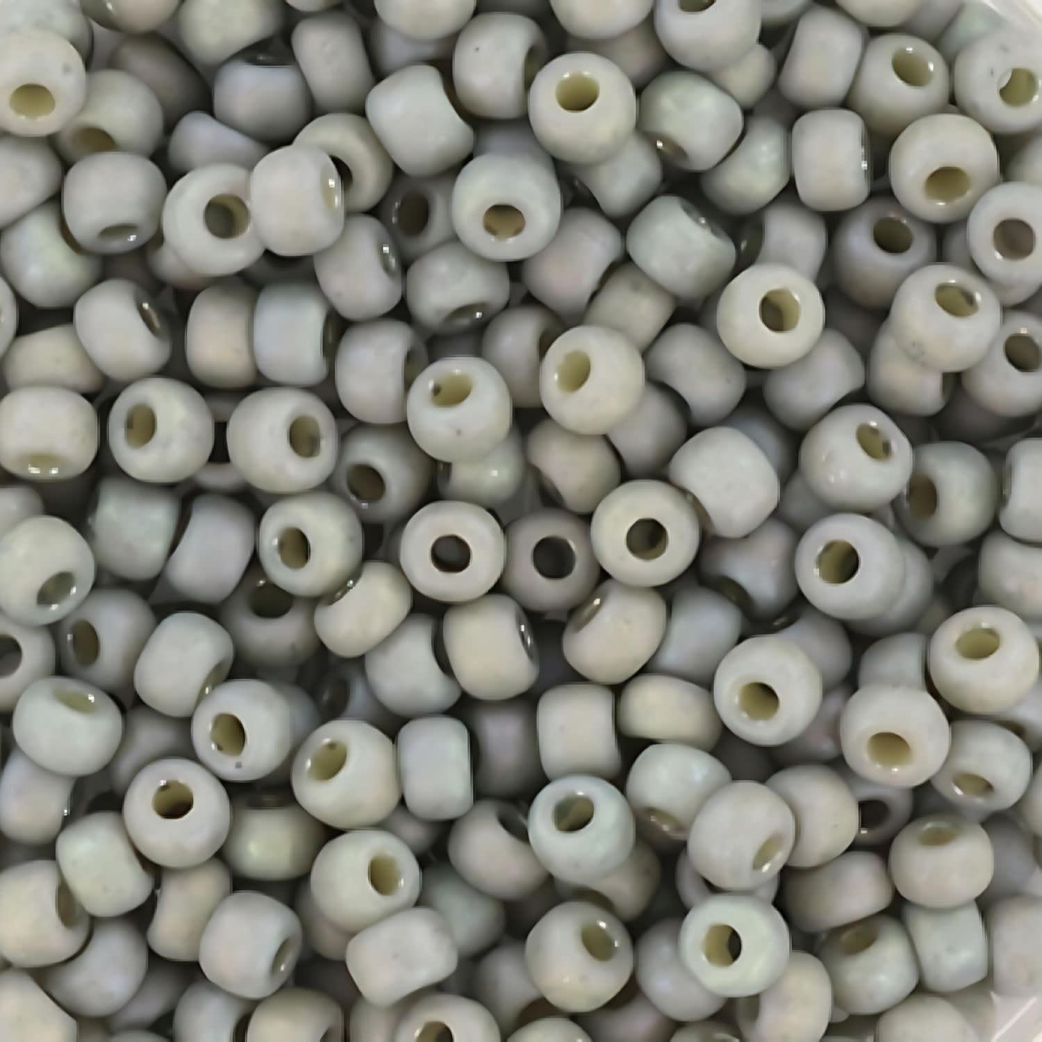 #8 Miyuki Seed Beads - Frosted Opaque Glaze Cadet Grey Rainbow/AB, 8-94705-TB, Approx 858 Beads/22 Grams, 1 five inch tube