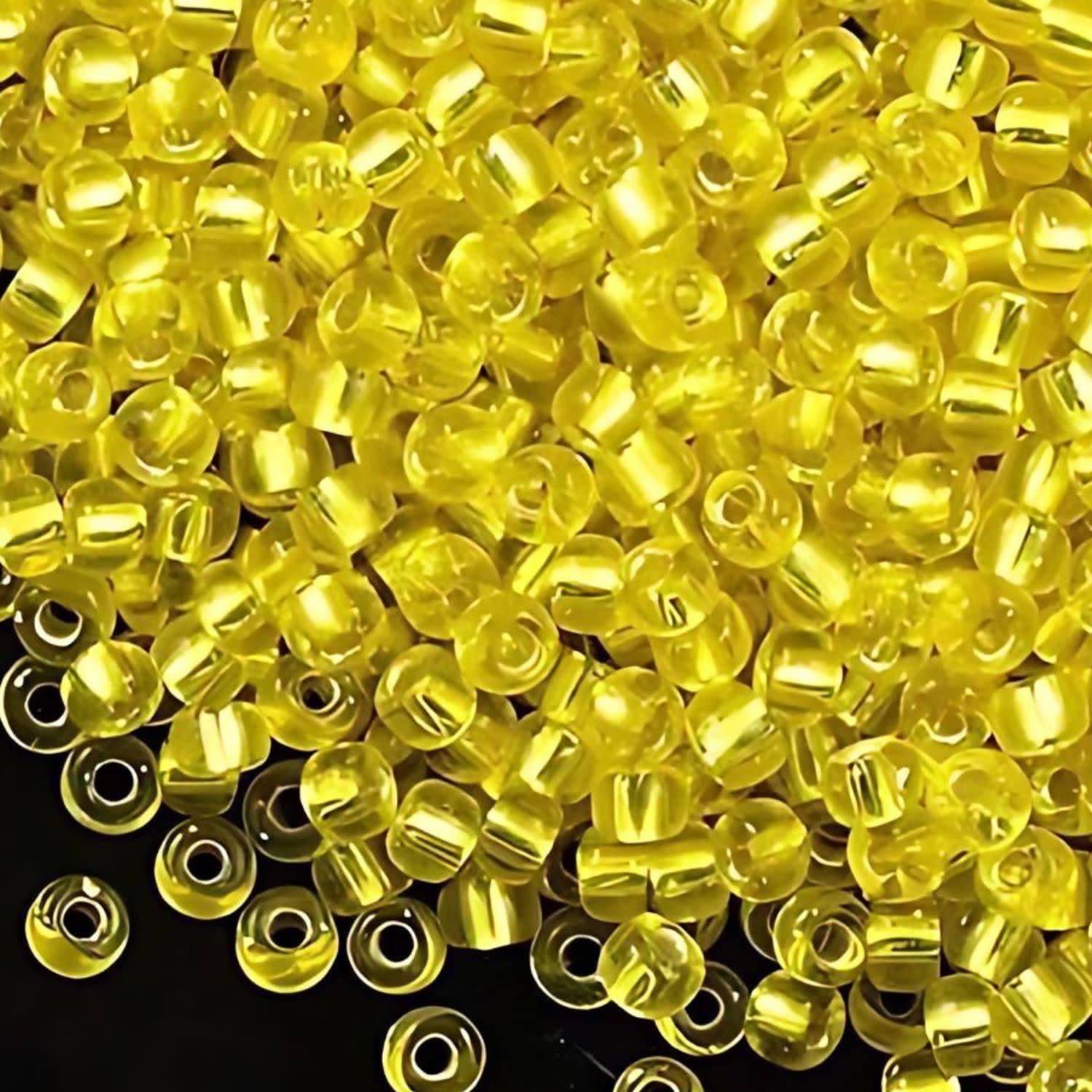 #8 Miyuki Seed Beads - Silver Lined Yellow, 8-96-TB, Approx 858 Beads/22 Grams, 1 five inch tube