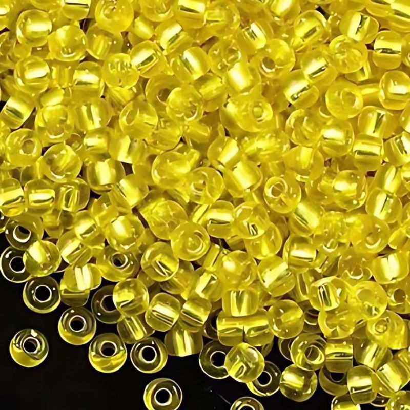 #8 Miyuki Seed Beads - Silver Lined Yellow, 8-96-TB, Approx 858 Beads/22 Grams, 1 five inch tube