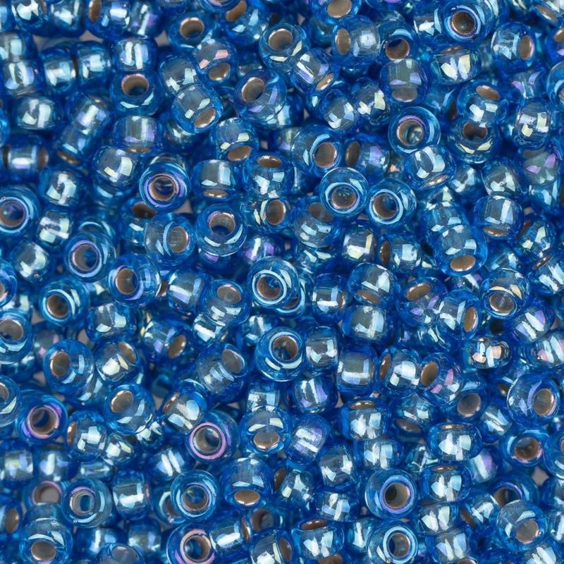 #11 Miyuki Seed Beads - Silver Lined Sapphire Ab, 11-91019-TB, Approx 24 Grams, 1 five inch tube