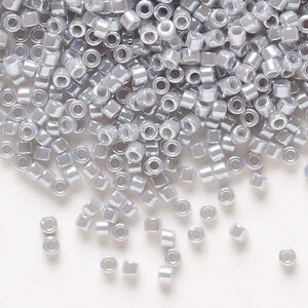 #11 Delica Seed Beads, Opaque Luster Ghost Grey, DB1570-TB, Approx 1440 Beads, 1 two inch tube, 7.2 grams