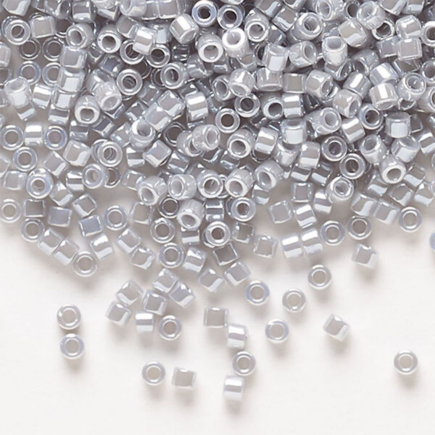 #11 Delica Seed Beads, Opaque Luster Ghost Grey, DB1570-TB, Approx 1440 Beads, 1 two inch tube, 7.2 grams
