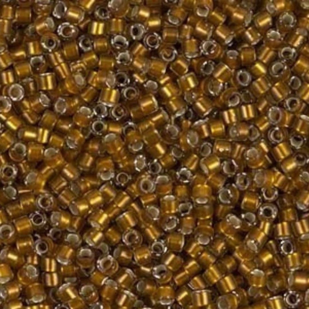 #11 Delica Seed Beads, Silver Lined Glazed Dark Saffron, DB1681-TB, Approx 1440 Beads, 1 two inch tube, 7.2 grams