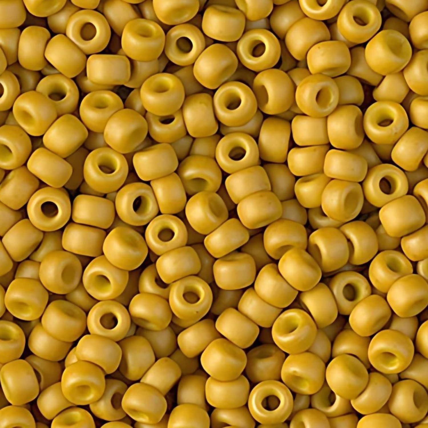 #8 Miyuki Seed Beads - Matte Opaque Mustard, 8-91233-TB, Approx 858 Beads/22 Grams, 1 five inch tube