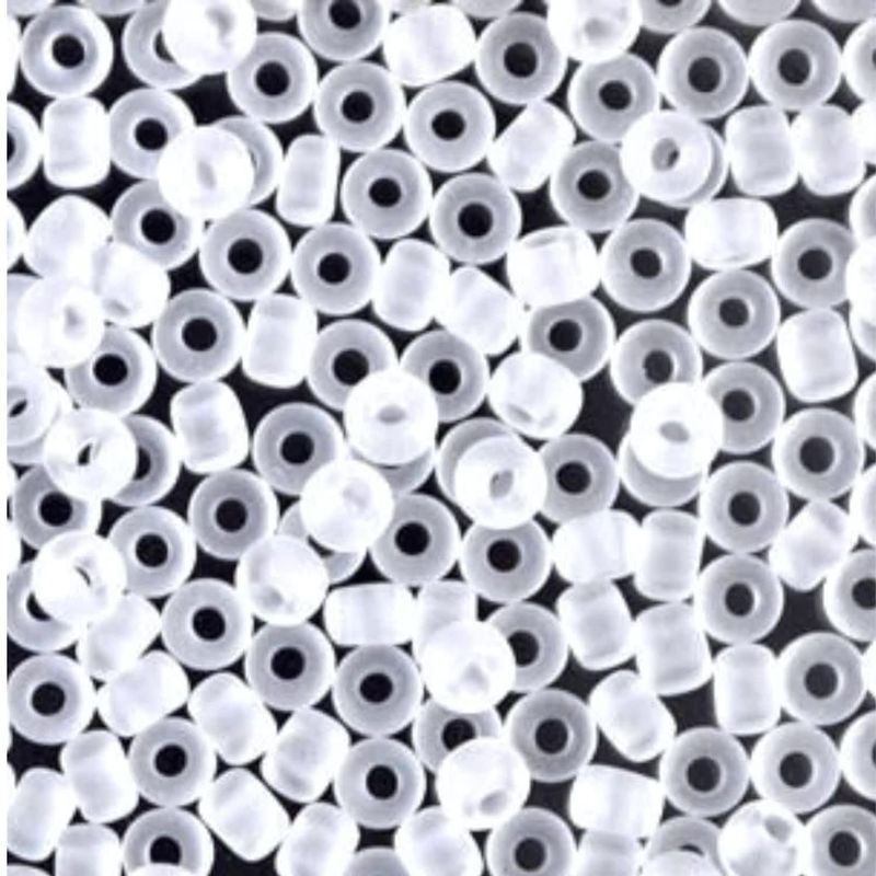#8 Miyuki Seed Beads - Matte Crystal Clear, 8-9131F-TB, Approx 858 Beads/22 Grams, 1 five inch tube