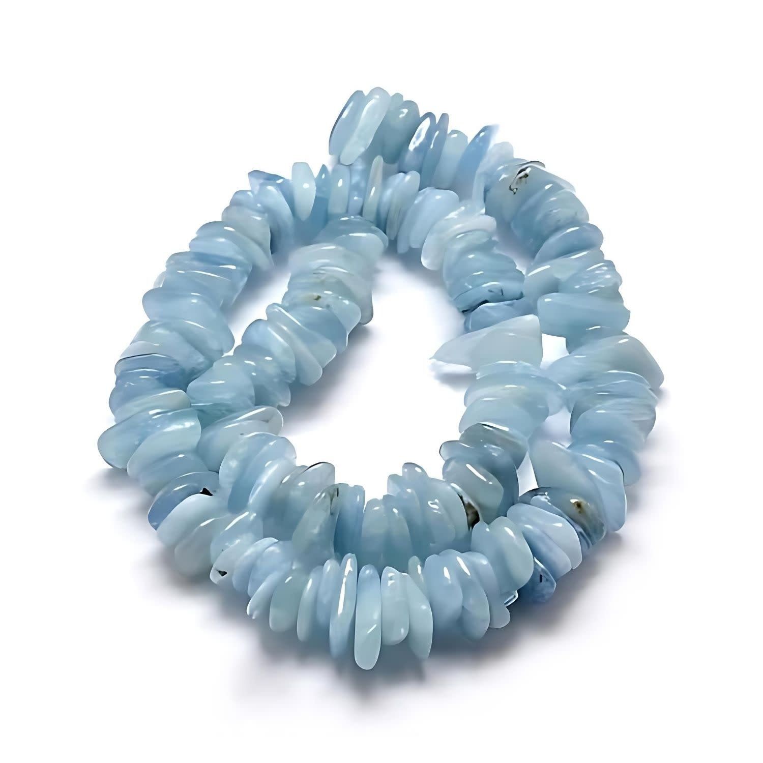 9-15x9-15mm Aquamarine Chips, 15&#39;&#39; Strand, Natural, 1mm Hole, Gemstones, 2.71oz