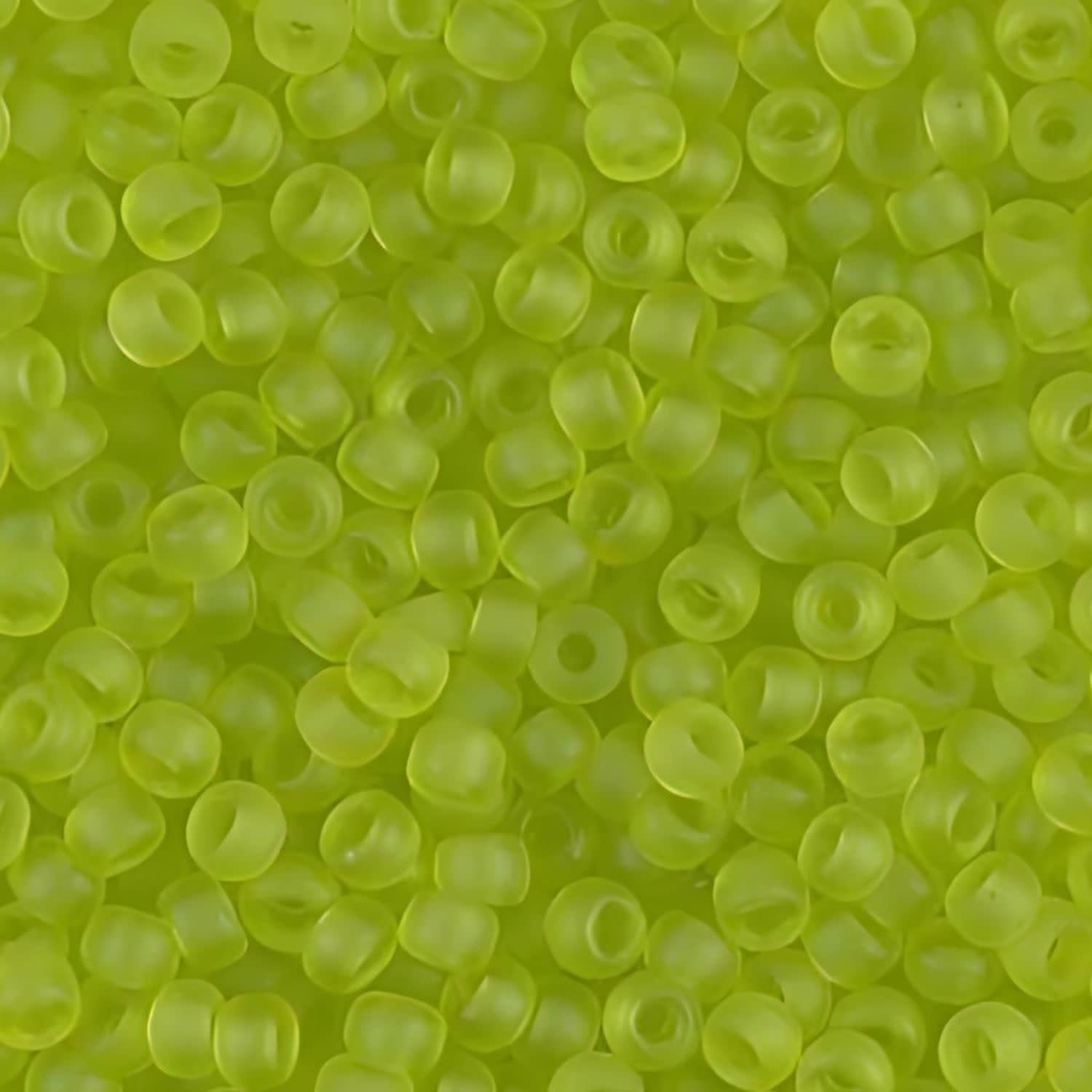 #11 Miyuki Seed Beads - Matte Transparent Chartreuse, 11-9143F-TB, Approx 24 Grams, 1 five inch tube