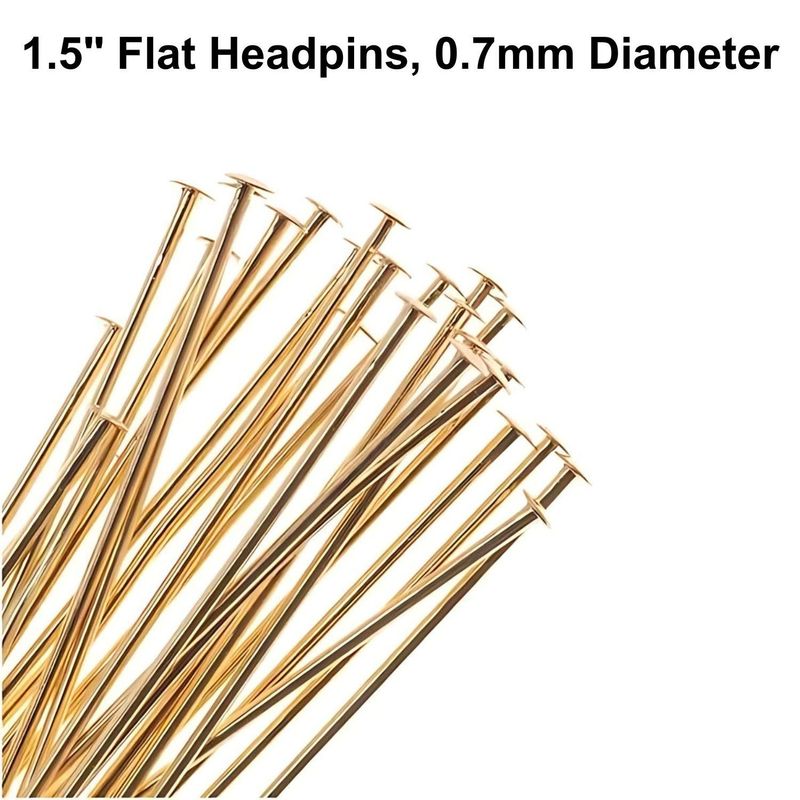 1.5&quot; GP Flat Stainless Steel Headpins, Approx 100 pcs, 0.7mm/21 Guage,  14gms/0.49oz