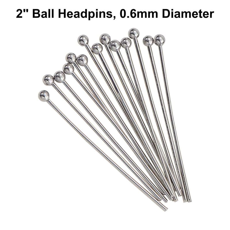 2&quot; Ball Stainless Steel Headpins, Approx 50pcs, 0.7mm/21 Guage, 10gms/0.35oz