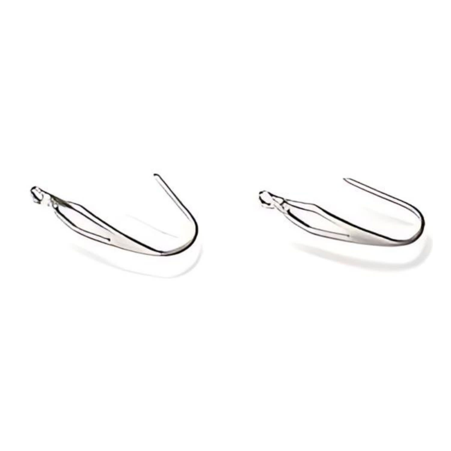 Stainless Steel Ear-Wires, Earring Hooks, W/Diamond Cut Out, 20pcs, 20.5x4.5mm, Hole 1.5mm, 6gms/0.21oz