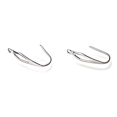 Stainless Steel Ear-Wires, Earring Hooks, W/Diamond Cut Out, 20pcs, 20.5x4.5mm, Hole 1.5mm, 6gms/0.21oz