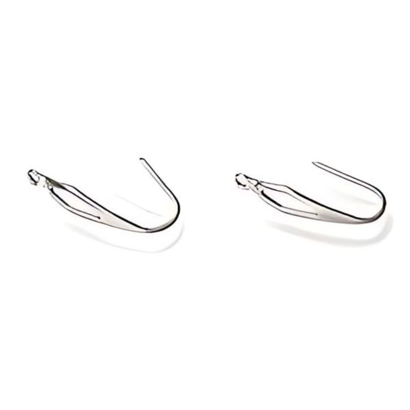 Stainless Steel Ear-Wires, Earring Hooks, W/Diamond Cut Out, 20pcs, 20.5x4.5mm, Hole 1.5mm, 6gms/0.21oz