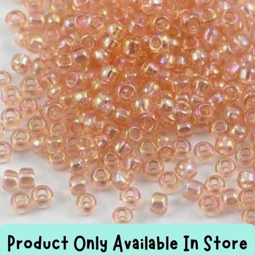 #8 Toho Seed Beads, Transparent Rainbow Rosaline, 3x3mm, 19 Grams/0.67oz, in store only