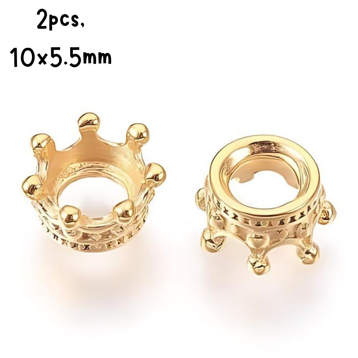 GP Stainless Steel Crowns, 2pcs, 10x5.5mm, Hole 5mm, 2gms/0.07oz