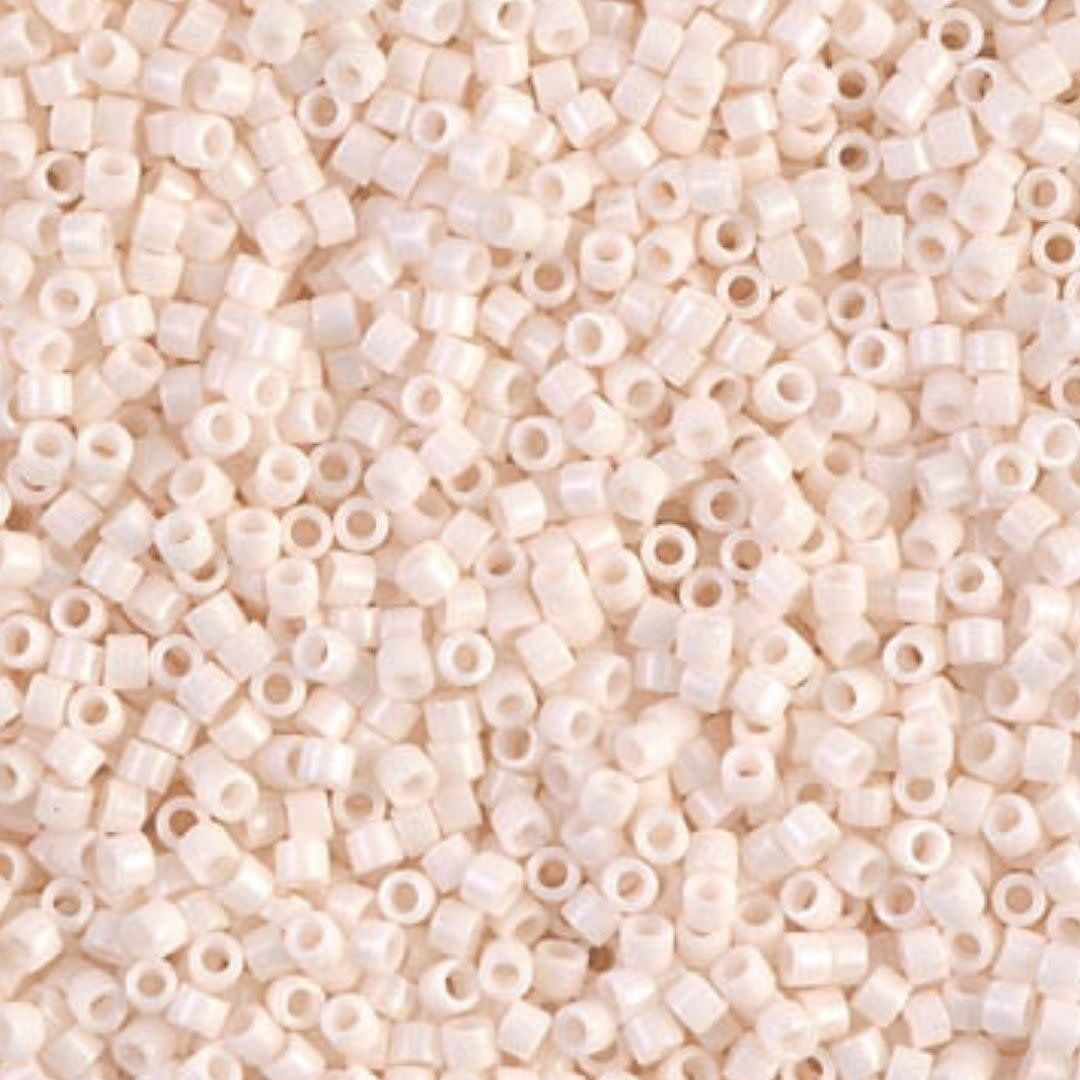 #11 Delica Seed Beads, Opaque Bisque White, DB1490-TB, Approx 1440 Beads, 1 two inch tube, 7.2 grams