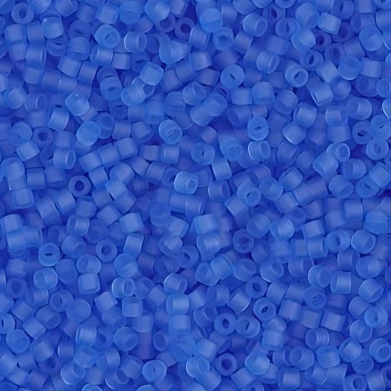 #11 Delica Seed Beads, Matte Transparent Aquamarine Blue, DB768-TB, Approx 1440 Beads, 1 two inch tube, 7.2 grams