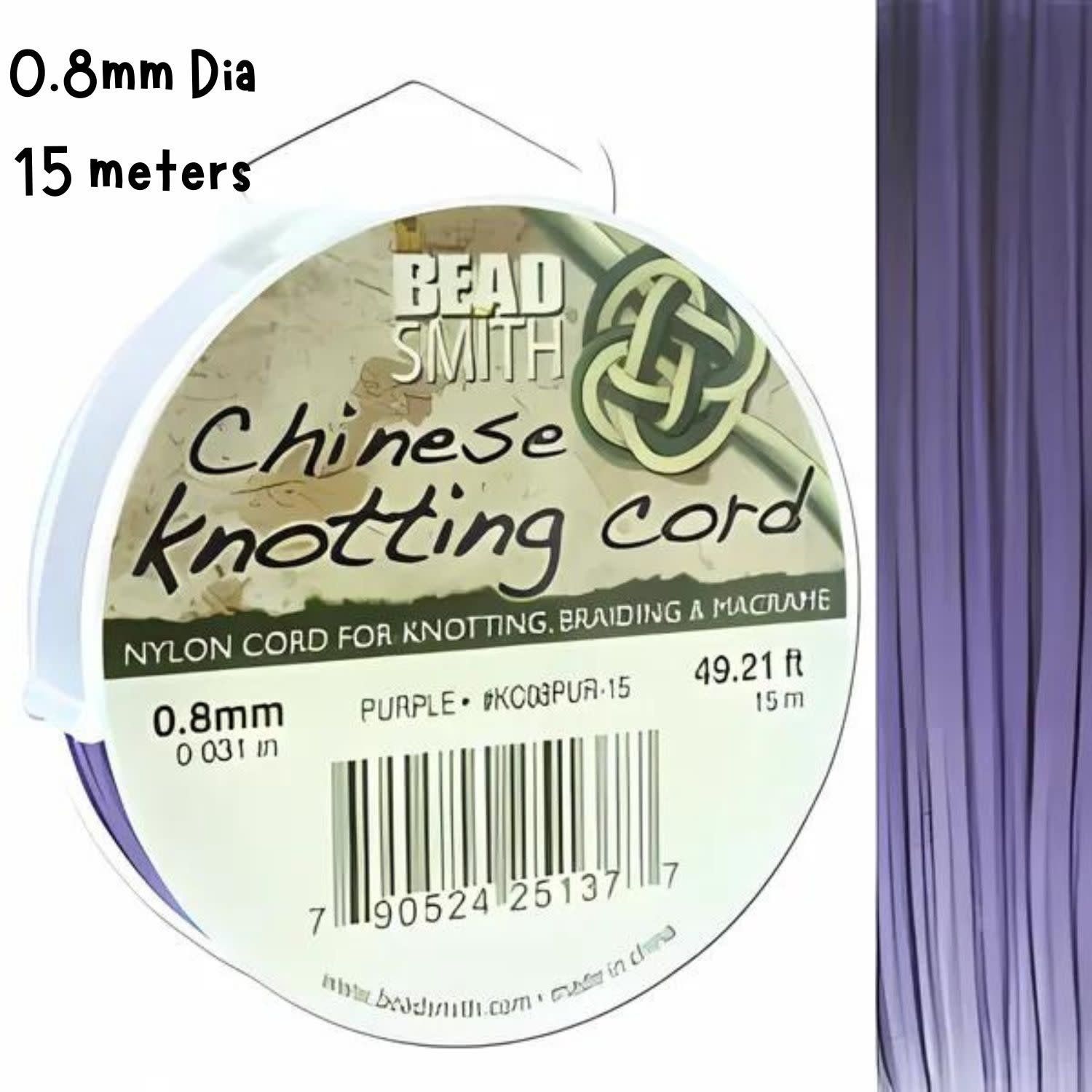 0.8mm Purple, Chinese Knotting Cord, 16.4 Yards/15 Meters, 28gms/1oz