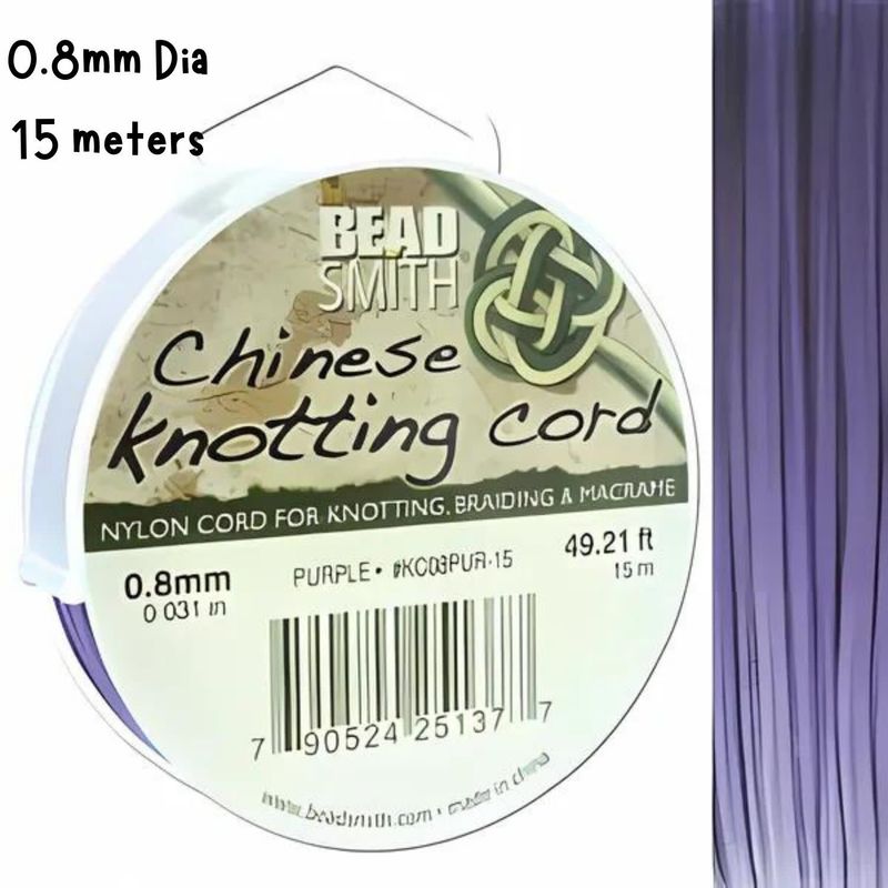 0.8mm Purple, Chinese Knotting Cord, 16.4 Yards/15 Meters, 28gms/1oz
