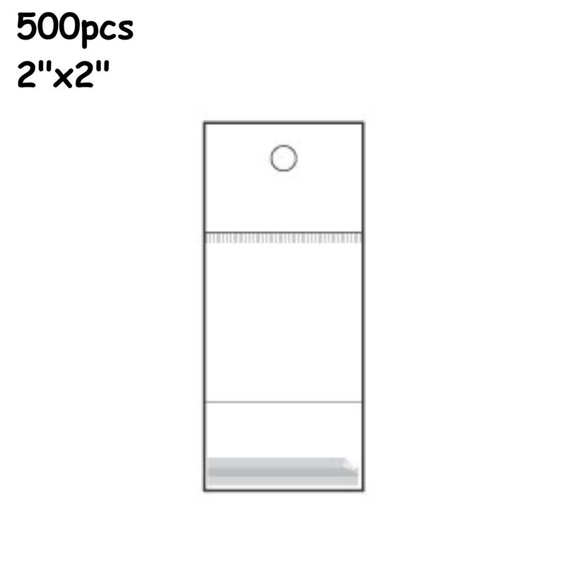 2&quot;x2&quot; Clear Plastic Resealable Bags, 500pcs, White Header, 165gms/5.82oz