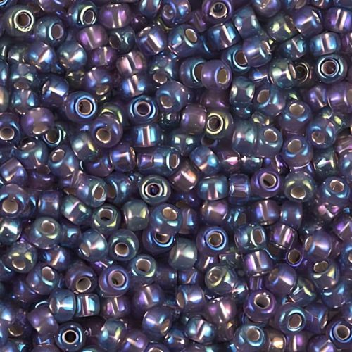 #8 Miyuki Seed Beads - Silver Lined Amethyst Rainbow/AB, 8-91024-TB, Approx 858 Beads/22 Grams, 1 five inch tube