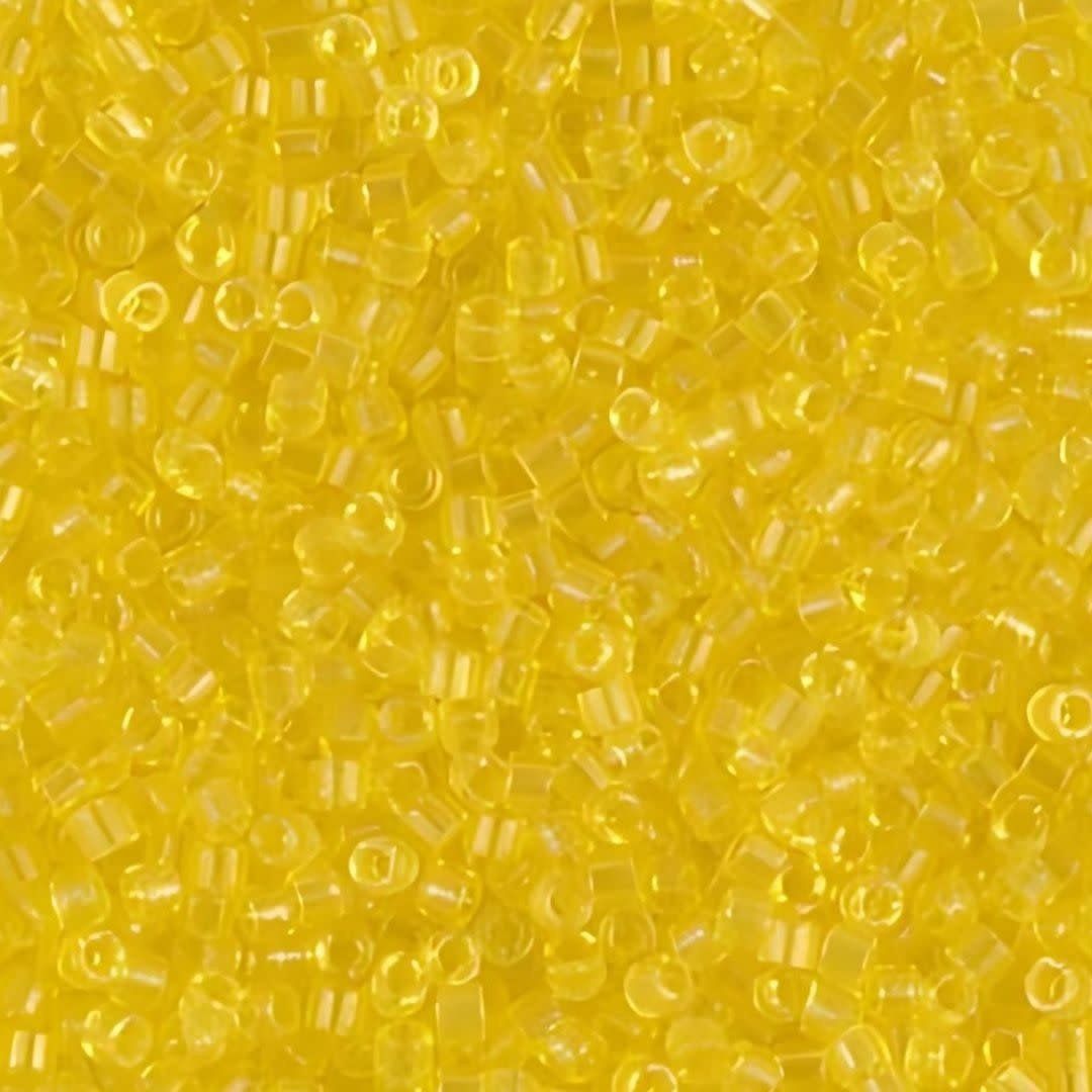 #11 Delica Seed Beads, Transparent Yellow, DB710-TB, Approx 1440 Beads, 1 two inch tube, 7.2 grams