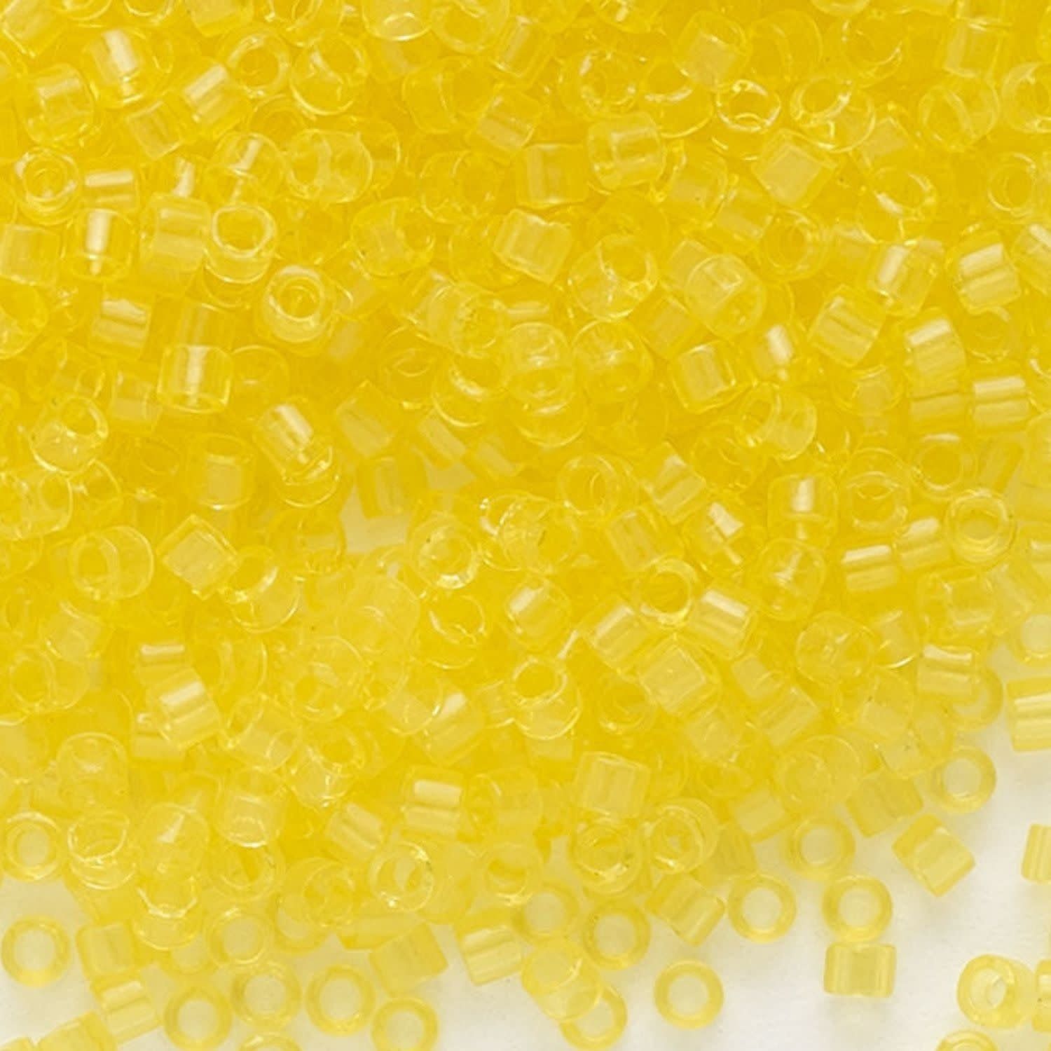 #11 Delica Seed Beads, Transparent Yellow, DB710-TB, Approx 1440 Beads, 1 two inch tube, 7.2 grams