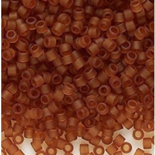 #11 Delica Seed Beads, Matte Transparent Dark Topaz, DB764-TB, Approx 1440 Beads, 1 two inch tube, 7.2 grams