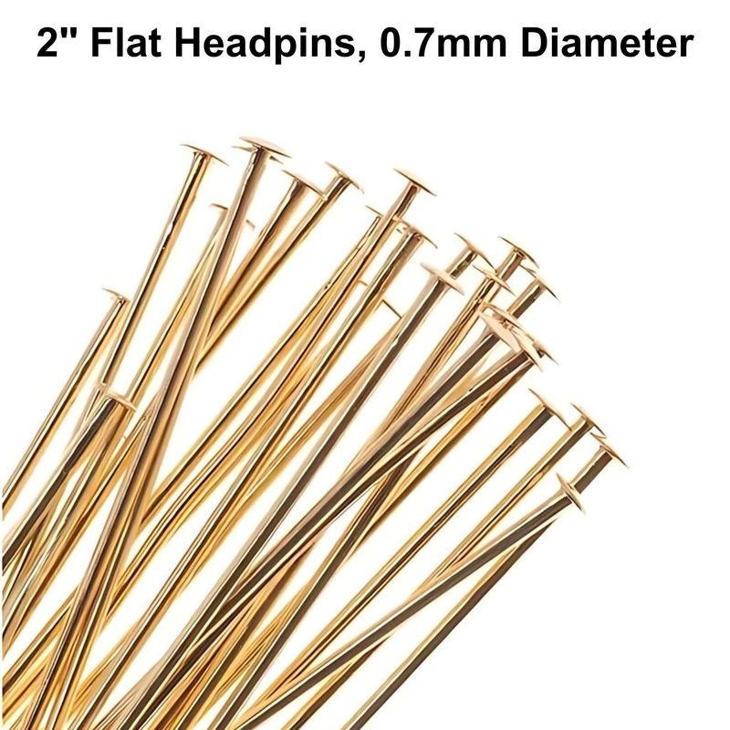 2&quot; GP Flat Stainless Steel Headpins, Approx 50pcs, 0.7mm/21 Guage, 9gms/.32oz