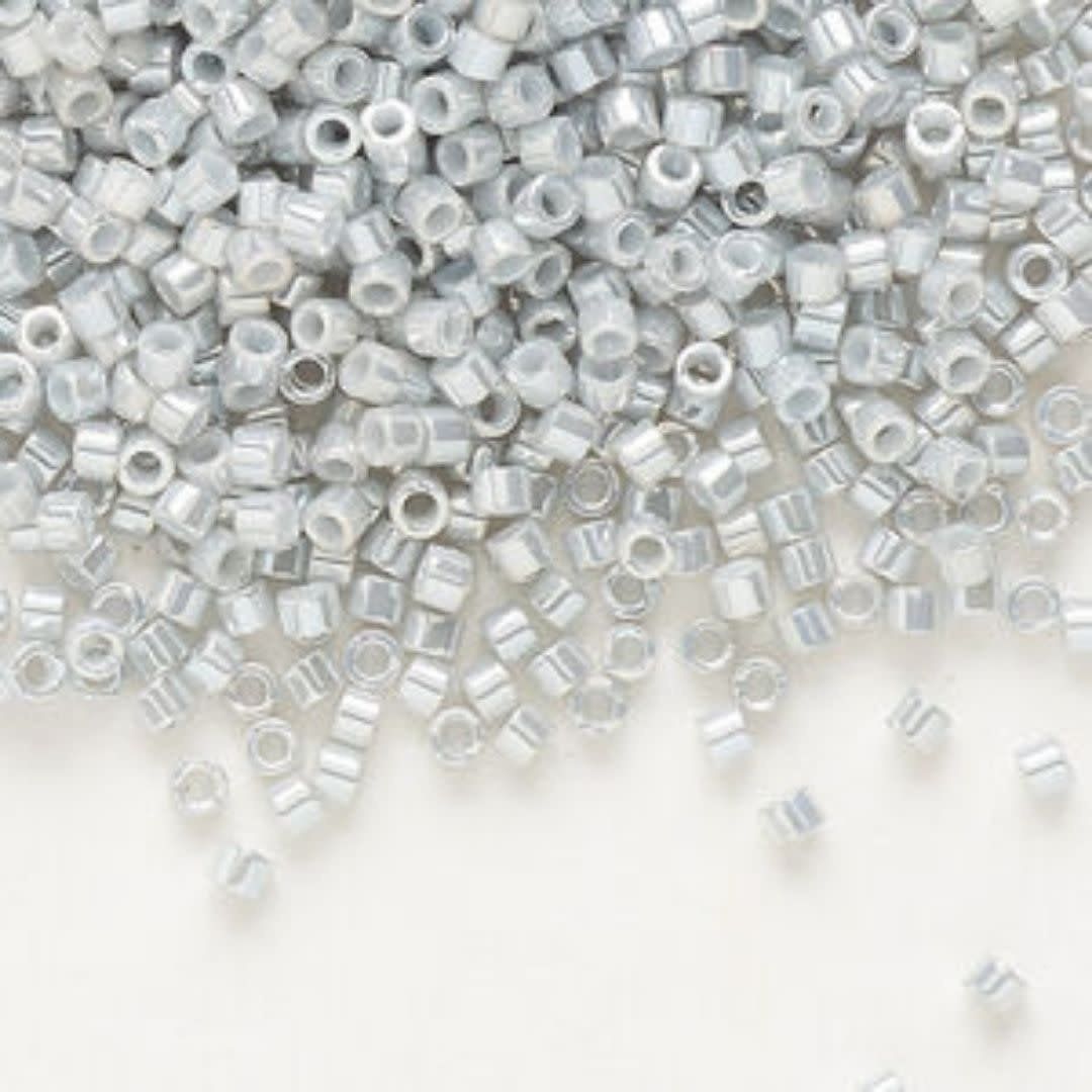 #11 Delica Seed Beads, Opaque Luster Ceylon Grey, DB252-TB, Approx 1440 Beads, 1 two inch tube, 7.2 grams