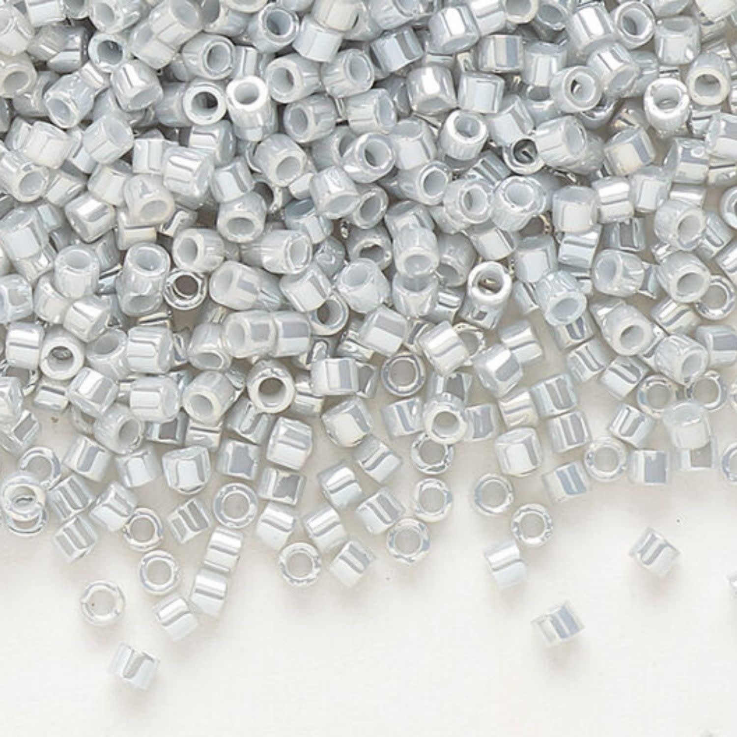 #11 Delica Seed Beads, Opaque Luster Ceylon Grey, DB252-TB, Approx 1440 Beads, 1 two inch tube, 7.2 grams