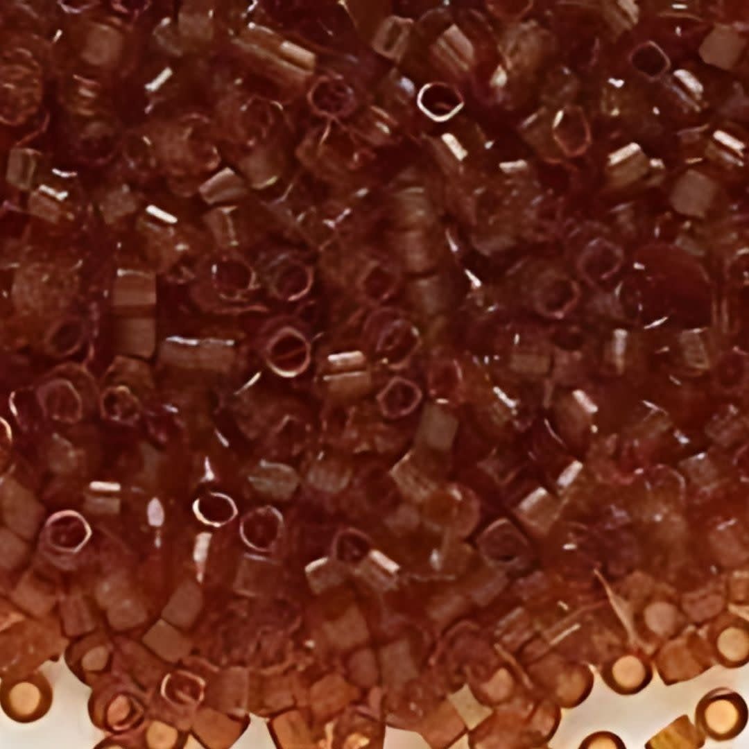#11 Delica Seed Beads, Transparent Dark Topaz, DB709-TB, Approx 1440 Beads, 1 two inch tube, 7.2 grams