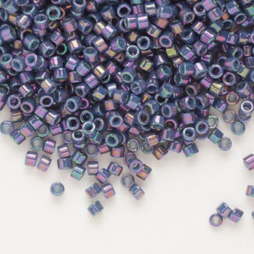 #11 Delica Seed Beads, Opaque Purple Grey Ab/Rainbow Luster, DB134-TB, Approx 1440 Beads, 1 two inch tube, 7.2 grams