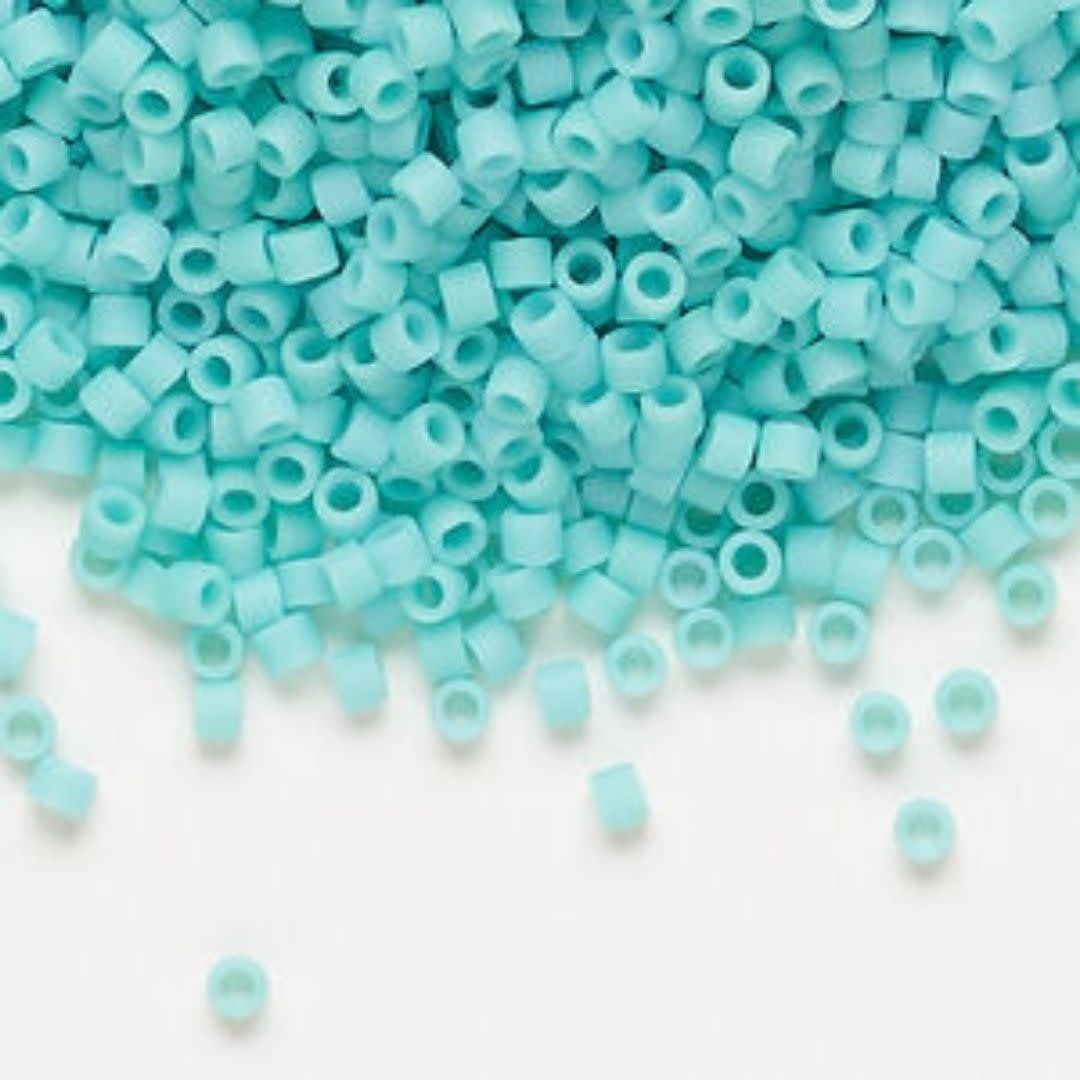#11 Delica Seed Beads, Matte Opaque Sea Opal Turquoise, DB1586-TB, Approx 1440 Beads, 1 two inch tube, 7.2 grams