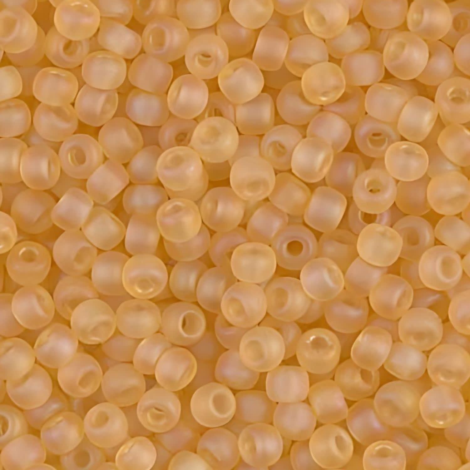 #8 Miyuki Seed Beads - Matte Transparent Light Topaz Ab Gold, 8-9132FR-TB, Approx 858 Beads/22 Grams, 1 five inch tube