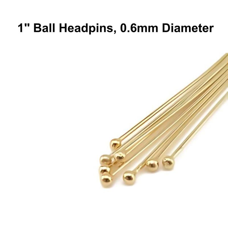 1&quot; GP Ball Stainless Steel Headpins, Approx 50pcs, 0.6mm/22 Guage, 2mm Ball, 5gms/0.18oz