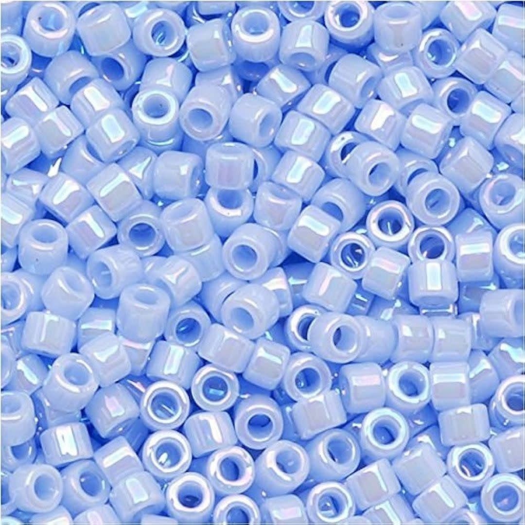 #11 Delica Seed Beads, Opaque Agate Blue Ab/Rainbow, DB1577-TB, Approx 1440 Beads, 1 two inch tube, 7.2 grams
