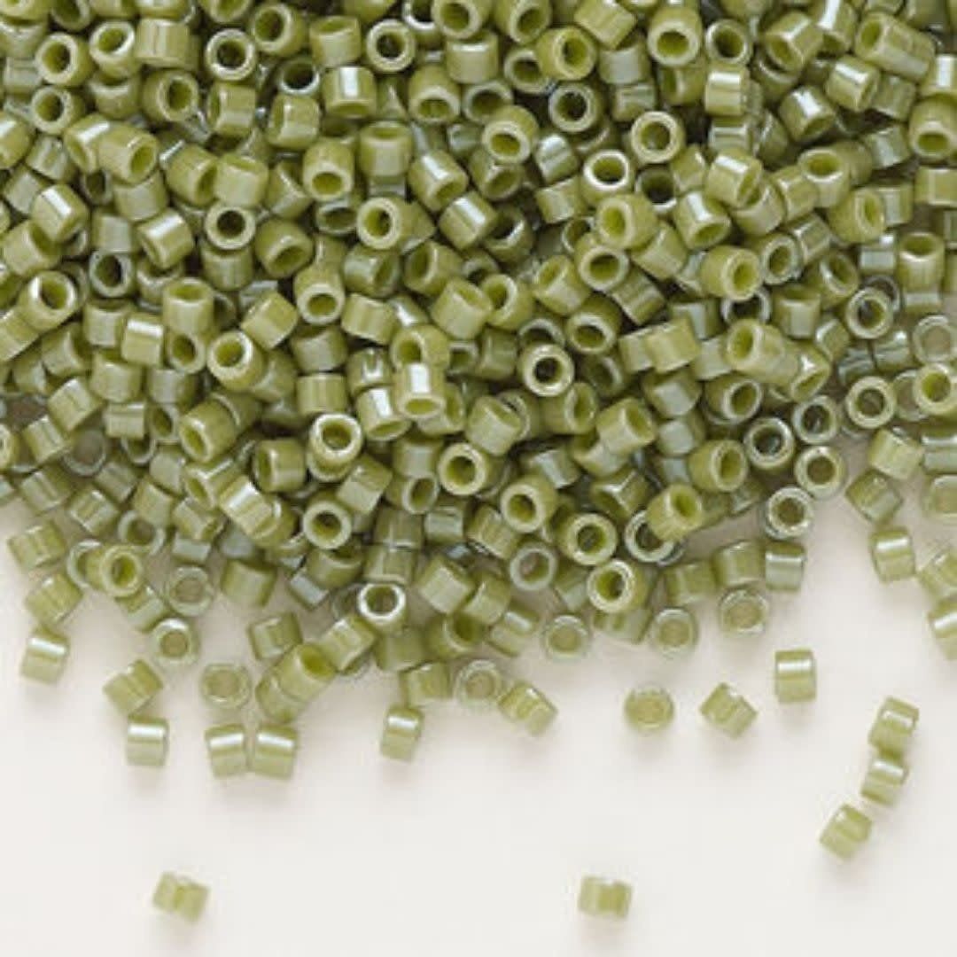 #11 Delica Seed Beads, Opaque Luster Cactus Green, DB263-TB, Approx 1440 Beads, 1 two inch tube, 7.2 grams