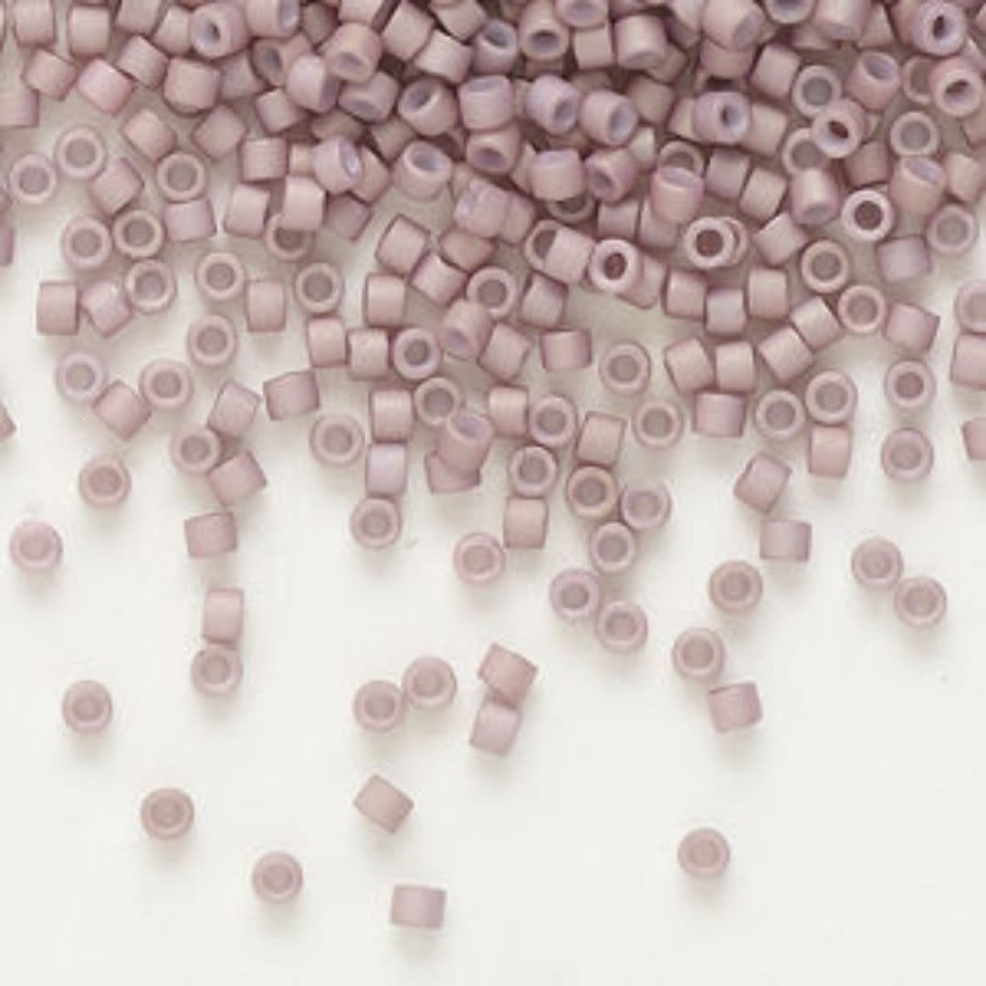 #11 Delica Seed Beads, Matte Opaque Metallic Old Rose Pink, DB379-TB, Approx 1440 Beads, 1 two inch tube, 7.2 grams