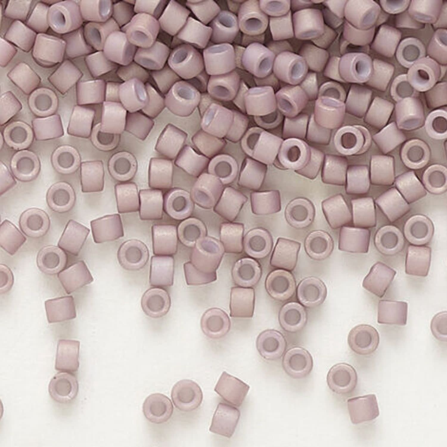 #11 Delica Seed Beads, Matte Opaque Metallic Old Rose Pink, DB379-TB, Approx 1440 Beads, 1 two inch tube, 7.2 grams